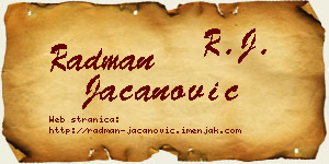 Radman Jacanović vizit kartica
